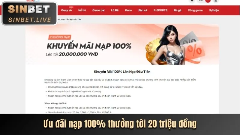 Thưởng chào mừng cho người chơi mới tại vf039 nhà cái